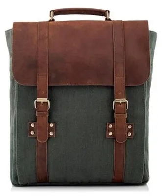 Zdjęcie produktu dla Plecak męski skóra canvas zielony na laptopa 15,6 Forester BT31