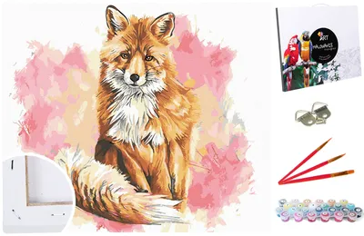 Produktbild von Malen nach Zahlen Set Gemälde 40x50cm auf dem Rahmen - Pastell Fuchs