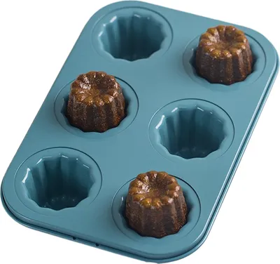Obrázek produktu pro Formy na pečení z uhlíkové oceli s nepřilnavým povrchem, forma na pečení muffinů v troubě pro domácí pečení, 6 dutinových forem na cupcake