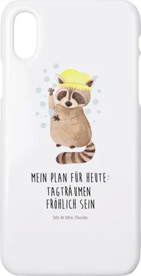 Produktbild von Mr. & Mrs. Panda Iphone 10 Handyhülle Waschbär - Weiß - Geschenk, Plan, Hülle, Seifenblasen, Lustige Sprüche, Handy, Fröhlich, Waschen, Cover, Tagträumen, X