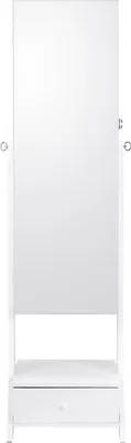 Produktbild von Mirror Jewelry Cabinet Standing Mirror with Storage Full Length White