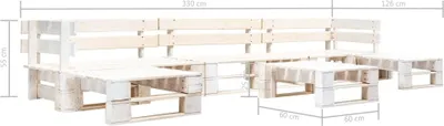 Produktbild von vidaXL 6-tlg. Paletten-Lounge-Set Holz Weiß