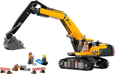 Produktbild von LEGO City Raupenbagger, Spielzeugbagger für Kinder ab 8 Jahren, Bauspielzeug mit Bagger-Modell, baubarer LKW mit Zubehör und 3 Minifiguren 60420