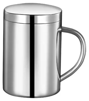 Thermo Becher 400 ml doppelwandig Edelstahl mit Deckel
