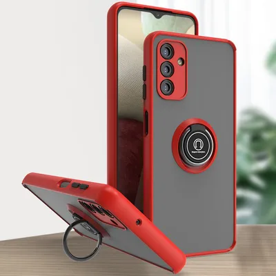 Image de Étui pour Samsung Galaxy A13 5G étui en TPU translucide mat avec porte-anneau et support Rouge