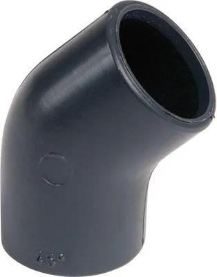 Produktbild von PVC Rohrformstück, 45° Winkel, 25 mm Innendurchmesser, mit Doppelmuffe