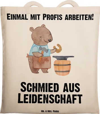 Produktbild von Mr. & Mrs. Panda Shopping Tasche Schmied Leidenschaft - Transparent - Geschenk, Tote Bag, Beutel, Jutebeutel, Laptoptasche