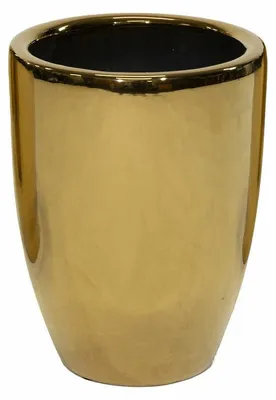 Produktbild von Mega Collections Blumentopf Emperor High - rund - gold - D26 x H35 cm - glanzend