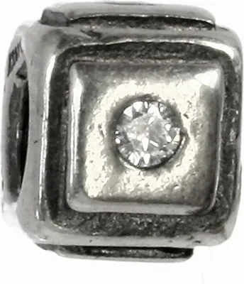 Imagen del producto de CarloBiagi, dije con forma cuadrada, circonita, plata de ley, BBSCZ65C