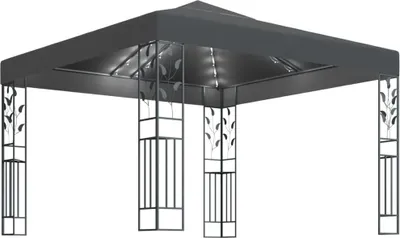 Produktbild von vidaXL Pavillon mit LED-Lichterkette 3x3 m Anthrazit