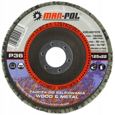 Produktbild von Mar-Pol Lamellenschleifscheibe P36 125mm Metall Holz