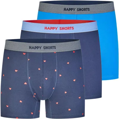 Produktbild von Happy Shorts Herren Boxer Jersey 3-Pack hearts - Größe L