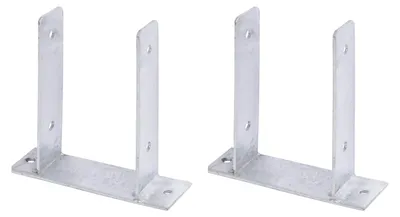 Immagine prodotto di Supporti per pali a U Alberts (2 pezzi), da avvitare, per pali in legno da 121 mm, altezza 200 mm, zincati a caldo
