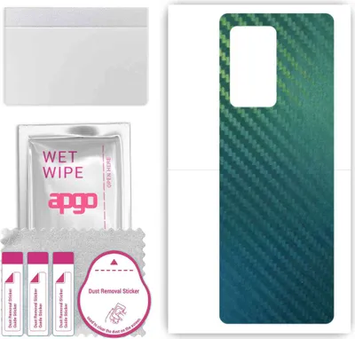 Produktbild von apgo Rückseite Schutzfolie, Skin, kompatibel mit Samsung W21 5G, Hinten Displayschutzfolie aus Vinylfolie, kratzfest, einfache Montage - Kohlenstoff-Chamäleon CAKA1
