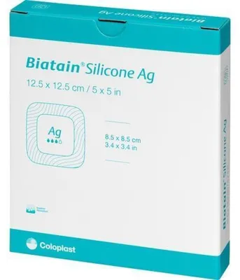 Immagine prodotto di Medicazione in schiuma Biatain Silicone Ag, 5 pezzi VER