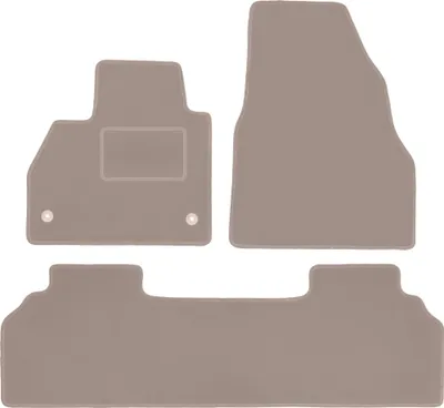 Zdjęcie produktu dla Welurowe dywaniki samochodowe do Renault Kangoo II kombivan (2007-) - beżowe dywaniki podłogowe LUX komplet (3 szt.)