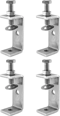 Produktbild von 4 Stück 304 Edelstahl C Zwingen, Hochleistungs C Klemme, für Heimwerker Holzbearbeitung, Schweißtischlerei, Silber, Stil 1