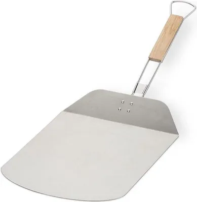 Produktbild von Klappbare Edelstahl Pizzaschaufel Holzgriff Silber 29cm