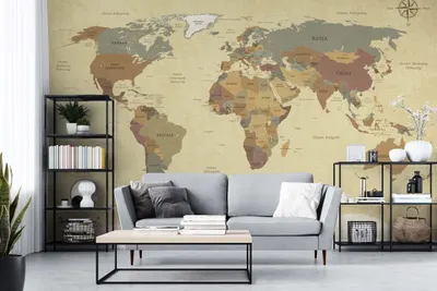 Zdjęcie produktu dla DECO WALLS Tapeta geografia do pokoju dziecięcego - Wyjątkowa trwałość XXL 197x296 cm