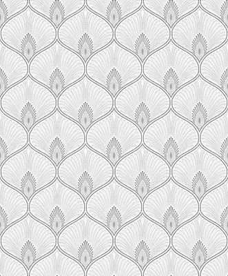 Zdjęcie produktu dla Masureel Tapeta motyw art déco czarnymIbiałym - 632124 - 53 cm x 10.05 m