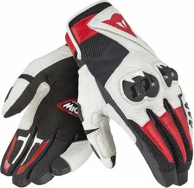Image de Gants de moto Dainese Mig C2, noir/blanc/rouge, XL