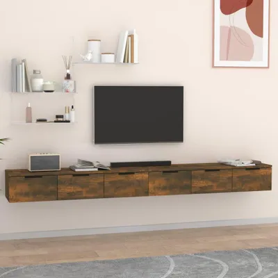 Obrázek produktu pro vidaXL Nástěnné skříňky 2 ks. Kouřový dub 102x30x20 cm výrobek z odvozeného dřeva