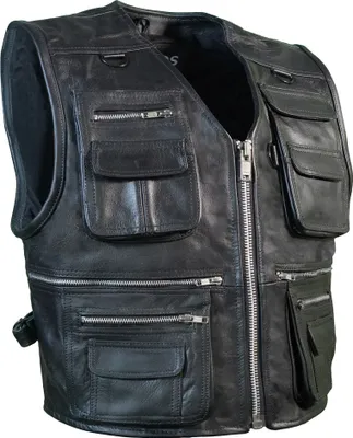 Produktbild von PAULGOS Kožená vesta - 100 % pravá koža - čierna - BW11 - k dispozícii vo veľkostiach S - 7XL