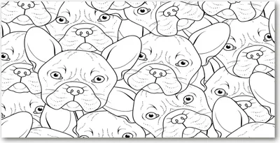 Produktbild von Tulup® Glas-Bild - 100x50 -Wandkunst - Wandbild hinter gehärtetem Sicherheitsglas  - Tiere - Bulldoggen Hunde - Schwarzweiß