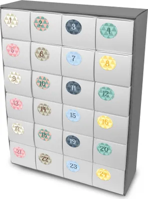 Produktbild von itenga SET Adventskalender zum Füllen Quader XL  + Sticker Z24