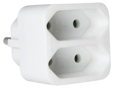 Productafbeelding van Transmedia meerwegadapter; 2x Euro, wit, NV 1W