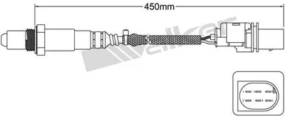 Produktbild von VEGAZ Lambdasonde für BMW 3 Touring (E91) Breitband-Lambda-Sonde Beheizt 450mm ULS-384