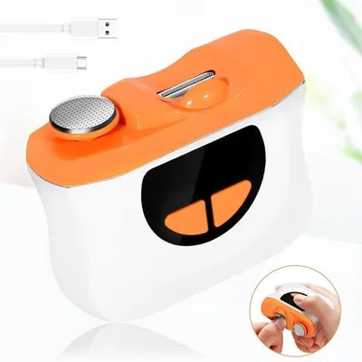 Produktbild von Elektrische nagelknipper, 2-in-1, 3-Geschwindigkeits-Einstellungen, mit LED-Beleuchtung, kombiniert Nageltrimmer und -Polierer in einem, mit Aufnahmefach für Nagelabfälle, USB-Ladung