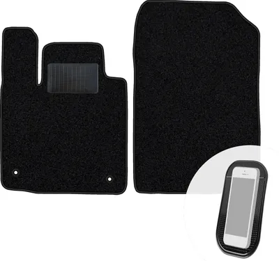 Produktbild von moto-MOLTICO Vorne Fußmatten Auto Velours Autoteppiche Schwarz Automatten Set 2-teilig passend für Renault Twingo II 2007-2014