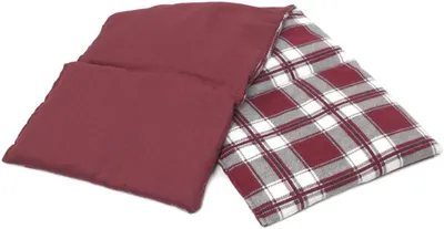 Produktbild von 4-Kammer Körnerkissen 20x60cm groß - Flanell karo-rot - Wärmekissen mit Weizen