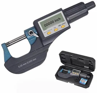 Immagine prodotto di Misuratori digitali a vite - Misuratore LCD di precisione - Misuratore a vite - Precisione 0,001 mm - 0-25 mm/0,001 mm - Nero