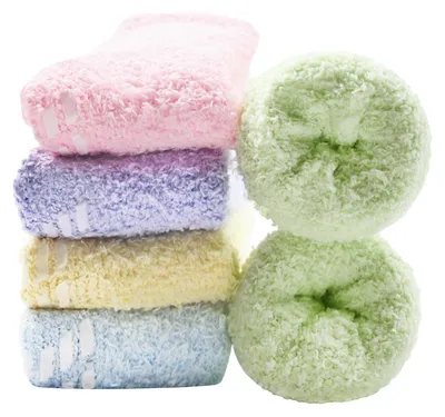 Produktbild von 5 Paar flauschige, dicke Socken für Damen, warm und weich