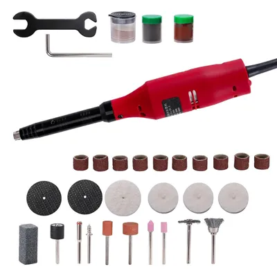 Obrázek produktu pro Elektrický rotační bruska – mini bruska a gravírovací nástroj – 130W, 10000 ot./min – sada s 105 díly – upínací čelisti 2,35/3,0/3,175 mm – pro domácí použití