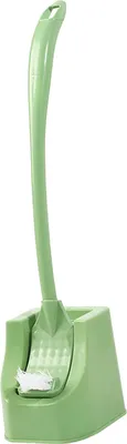 Image de Brosse de Toilette Très Efficace Support Mural Long Manche Ergonomique Brosse de Toilette pour Salle de Bain Vert