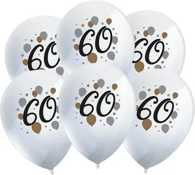 Obrázok produktu pre Latexové balóniky číslo 60 BIRTHDAY 6 ks.