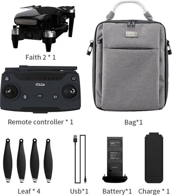 Produktbild von Faltbare Cfly C-fly Faith2 4k Kamera Drohne 3-Achsen Gimbal 35min Flugzeit Schwarz 2 Batterien
