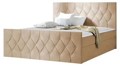 Produktbild von MIRJAN24 Boxspringbett Loloz Lux, Doppelbett mit Bettkasten und Matratze, Ehebett (Farbe: Mikrofaza 0005, Größe: 140x200 cm)