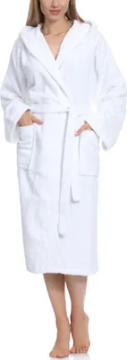 Produktbild von Ladeheid Damen Frottee Bademantel aus 100% Baumwolle LA40-193 (Weiß-1 (Gramatur 400), XXL)