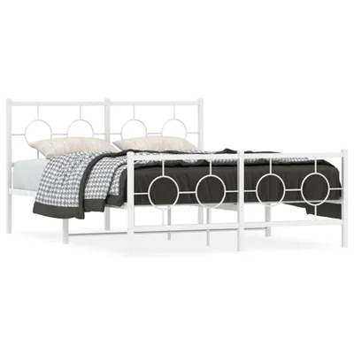 Obrázok produktu pre vidaXL Posteľný rošt s čelom a nohami kovový biely 135x190 cm