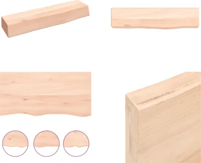 Produktbild von vidaXL Wandregal 40x10x6 cm Massivholz Eiche Unbehandelt - Wandregal - Wandregale - Lagerregal - Schwebendes Regal