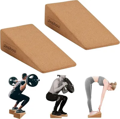 Produktbild von PolkaHome® Kuitstretcher 2er-Set – Antirutsch-Kork Kniekehlendehner, Yogablöcke, Beinstrecker, Fußstütze, Kniepolster für Muskel-