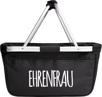 Produktbild von Huuraa Einkaufskorb Ehrenfrau Jugendwort 20 Liter Black faltbarer Tragekorb Geschenkidee