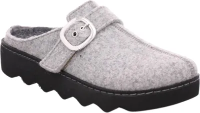 Zdjęcie produktu dla Rohde pantofel damski miękki filcowy pantofel z platformą i klamrą Foggia-D 6117, rozmiar:41 EU, kolor:Szary