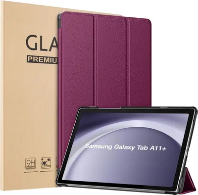 Produktbild von Schutzhülle + 2x 9H Display Glas für Samsung Galaxy Tab A11+ 2025 11 Zoll  Cover Case Schutz Tablet Farbe: Lila