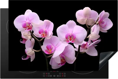 Produktbild von KitchenYeah© Herdabdeckplatte Orchidee - Blumen - Rosa - Flora , 80x52cm, Küche Deko, Glaskeramikkochfeld Herdabdeckung, Abdeckplatte fùr Kochfeld