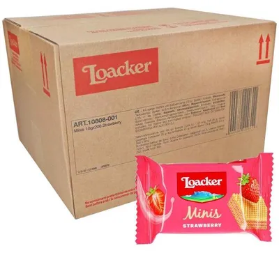 Produktbild von Loacker Minis Erdbeere 200x10g